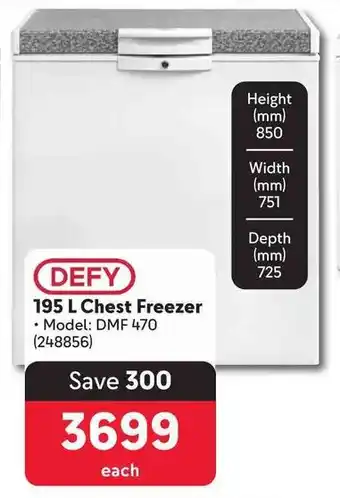 Makro DEFY 195 L Chest Freezer offer