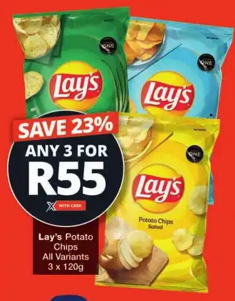 Checkers Lay's Potato Chips All Variants 3x120g offer