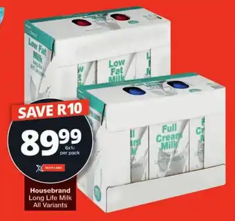 Checkers Housebrand Long Life Milk All Variants offer