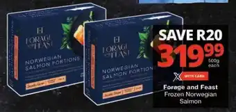 Checkers Forage and Feast Frozen Norwegian Salmon offer