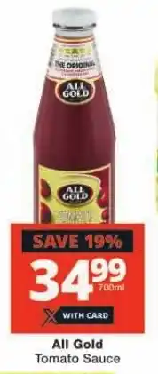 Checkers All Gold Tomato Sauce offer