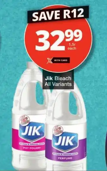 Checkers Jik Bleach All Variants offer