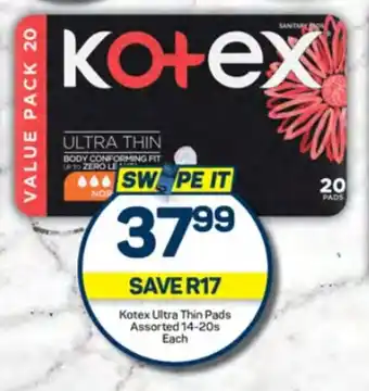Kotex Ultra Thin Pads Assorted 14-20s Each