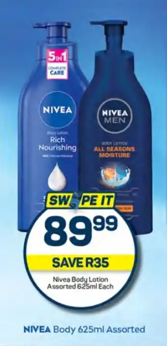 Pick n Pay Hypermarket Nivea Body Lotion Assorted 625ml Each offer