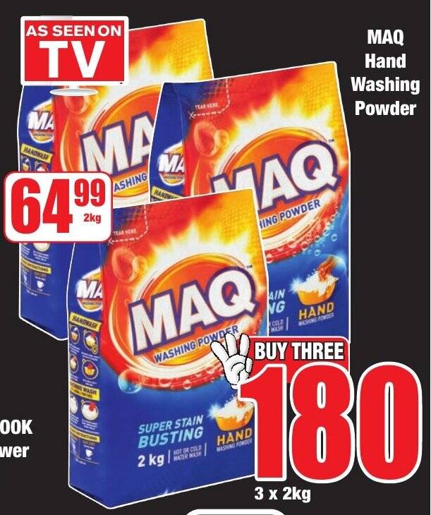 MAQ Hand Washing Powder offer at Boxer Superstores