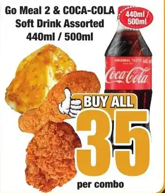 Go Meal 2 & COCA-COLA Soft Drink Assorted 440ml/ 500ml