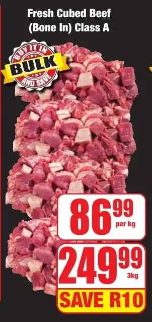 Boxer Superstores Fresh Cubed Beef (Bone In) Class A offer