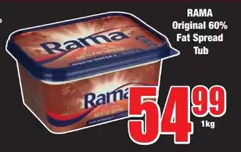 Boxer Superstores RAMA Original 60% Fat Spread Tub offer
