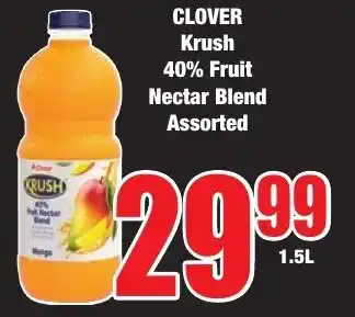 Boxer Superstores CLOVER Krush 40% Fruit Nectar Blend Assorted offer