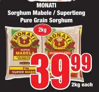 MONATI Sorghum Mabele/ Supertieng Pure Grain Sorghum