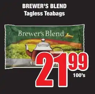 Boxer Superstores BREWER'S BLEND Tagless Teabags offer