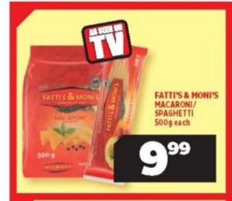 Usave Fatti's & Moni's Macaroni / Spaghetti 500g each offer