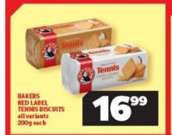 Usave Bakers Red Label Tennis Biscuits all variants 200g each offer