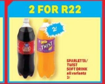 Usave Sparletta / Twist Soft Drink All Variants 2L offer