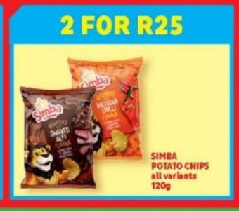 Usave Simba Potato Chips All Variants 120g offer