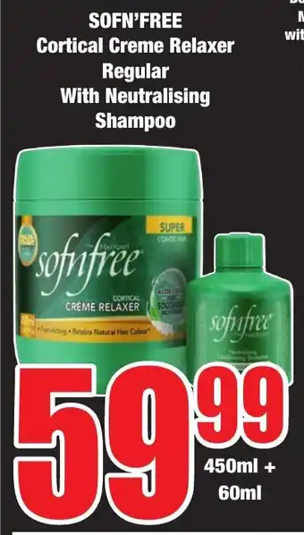 Boxer Superstores SOFN'FREE Cortical Creme Relaxer Regular With Neutralising Shampoo offer