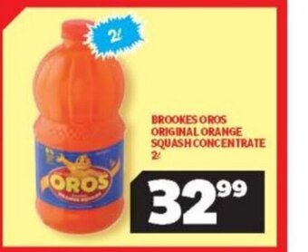 Usave Brookes Oros Original Orange Squash Concentrate 2L offer