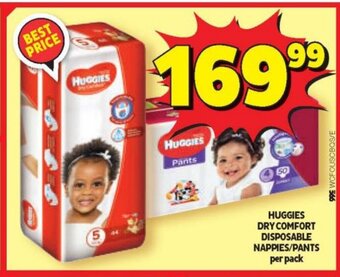 Usave Huggies Dry Comfort Disposable Nappies / Pants per pack offer