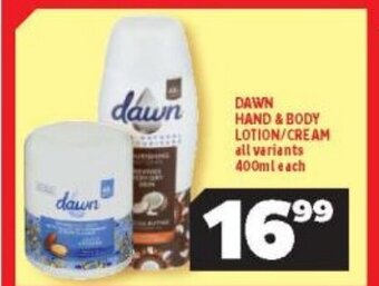 Usave Dawn Hand & Body Lotion / Cream All Variants 400ml each offer
