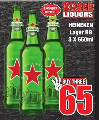 Boxer Superstores HEINEKEN Lager RB 3 X 650ml offer