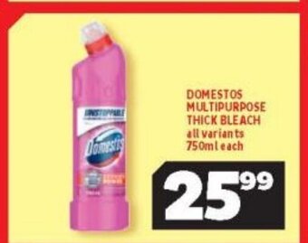 Usave Domestos Multipurpose Thick Bleach All Variants 750ml each offer