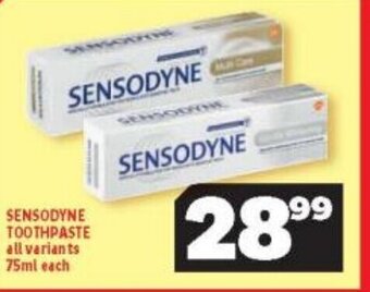 Usave Sensodyne Toothpaste All Variants 75ml each offer