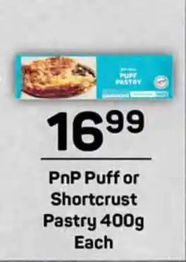 Pick n Pay PnP Puff or Shortcrust Pastry 400g Each offer