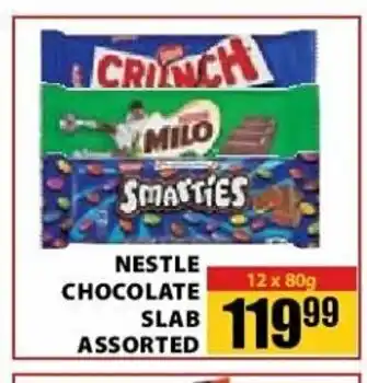 Jumbo Nestle Chocolate Slab Assorted 12 x 80g offer