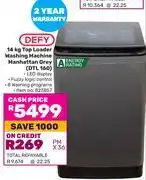 Game Defy Top Loader Washing Machine Manhattan Grey DTL-160 offer
