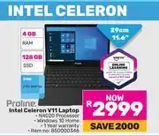 Game Proline 11.6( 29cm) Intel Celeron V11 Laptop offer