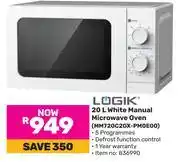 Game Logik 20L White Manual Microwave Oven MM720C2GX-PMOE00 offer