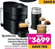 Nespresso Vertuo Pop Bundle Liquorice Black Or Coconut White-Each