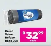 Game Great Value Refuse Bags-20s Each offer