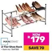 Game Mainstays 2 Tier Shoe Rack offer