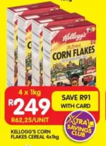Shoprite KELLOGG'S CORN FLAKES CEREAL 4x1kg offer