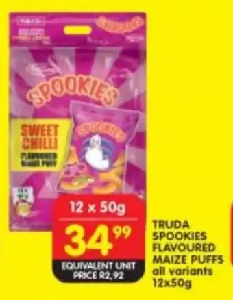 TRUDA SPOOKIES FLAVOURED MAIZE PUFFS all variants 12x50g