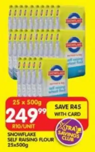 Shoprite SNOWFLAKE SELF RAISING FLOUR 25x500g offer