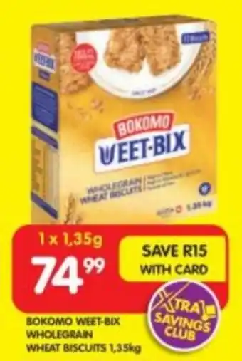 Shoprite BOKOMO WEET-BIX WHOLEGRAIN WHEAT BISCUITS 1,35kg offer