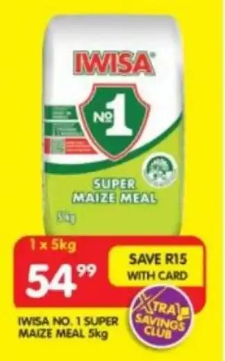 Shoprite IWISA NO.1 SUPER MAIZE MEAL 5kg offer
