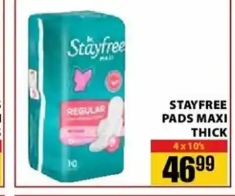 Stayfree Pads Maxi Thick 4 x 10's