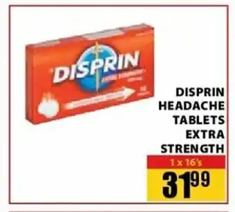 Jumbo Disprin Headache Tablets Extra Strength 1 x 16's offer