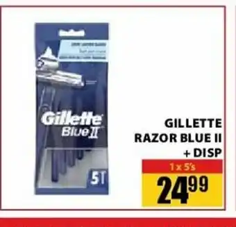 Gillette Razor Blue II +Disp 1 x 5's