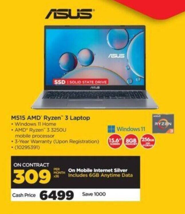ASUS M515 AMD Ryzen 3 Laptop offer at HiFi Corp