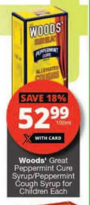 Checkers Woods' Great Peppermint Cure Syrup/Peppermint Cough Syrup for Children Each offer