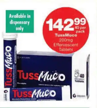 TussMuco 200mg Effervescent Tablets