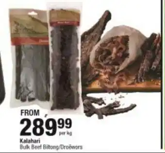 Checkers Kalahari Bulk Beef Biltong / Droewors per kg offer