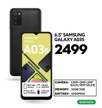 Ackermans 6.5"  samsung galaxy a03s offer