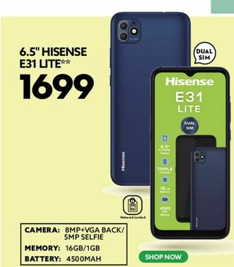 Ackermans 6.5" hisense e31 lite offer