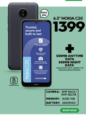 6.5" nokia c20
