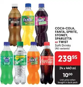 Makro COCA-COLA, FANTA, SPRITE, STONEY, SPARLETTA or TWIST Soft Drinks (All variants) offer